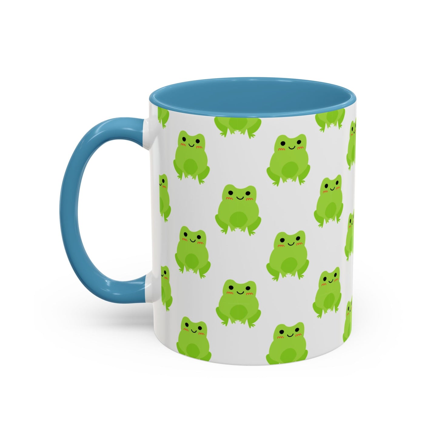 Cute Frog Pattern Coffee Mug – Fun Green Frog Design for Nature Lovers