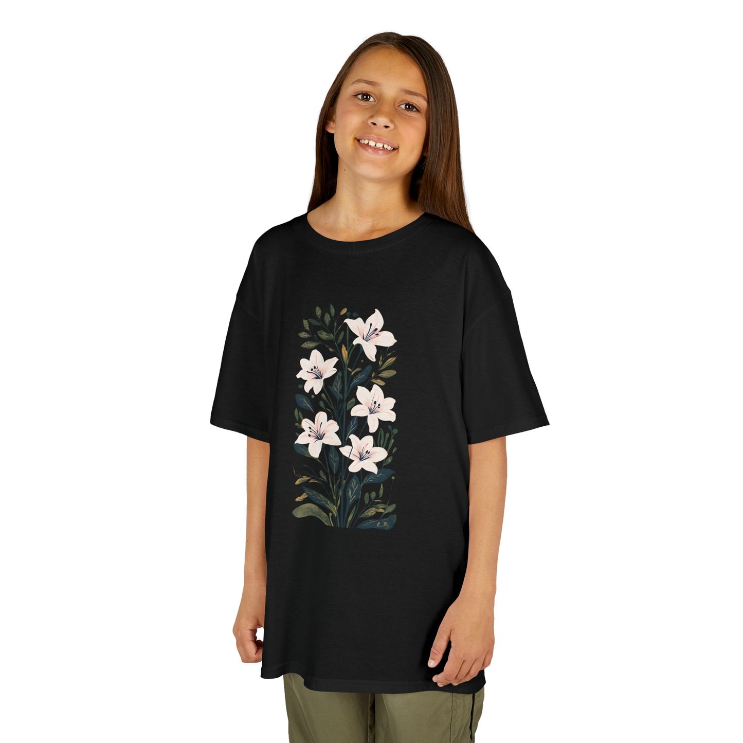 Lily Garden Party Floral Botanical Garden Tee - Cute and Comfortable Cotton Shirt