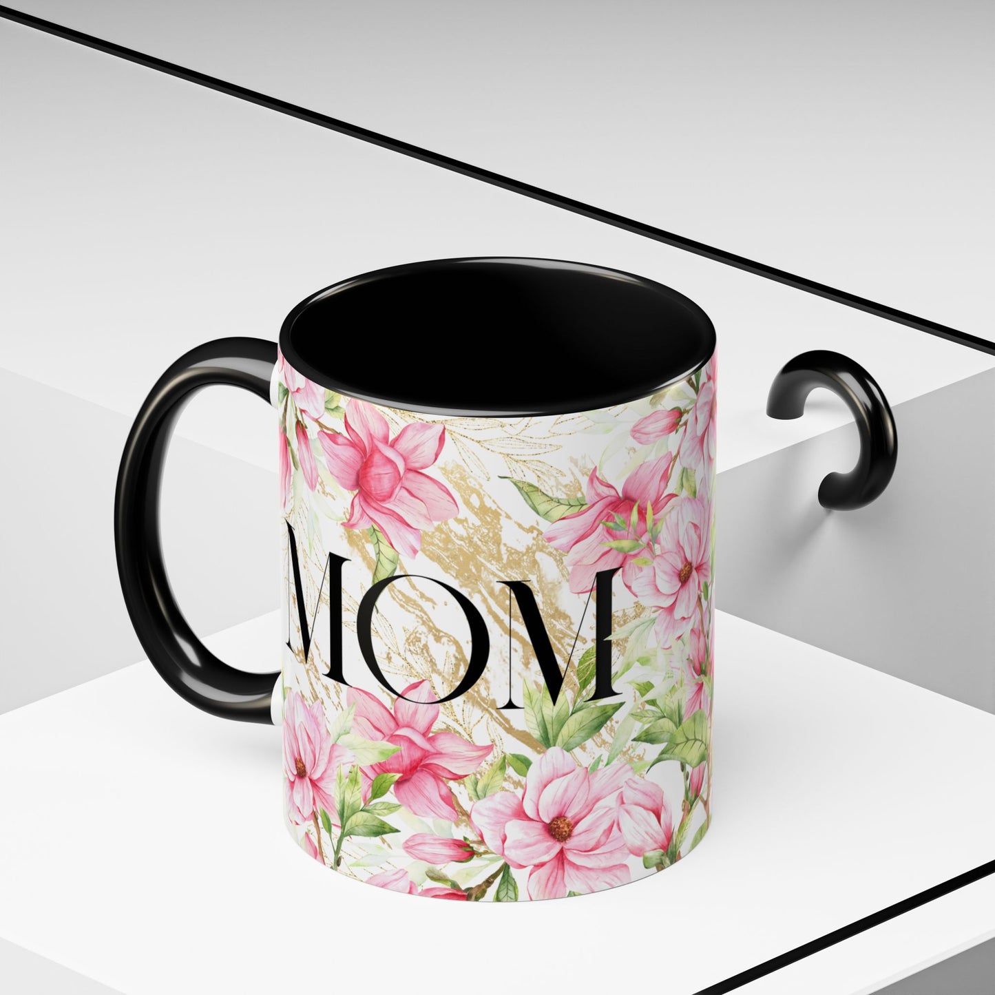 Floral Mom Accent Coffee Mug - Perfect Gift for Mother's Day