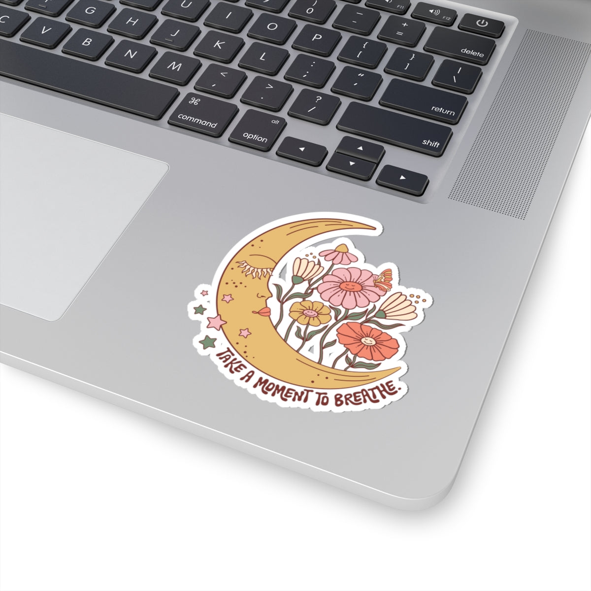 Moon & Flower Take a Moment to Breathe Sticker
