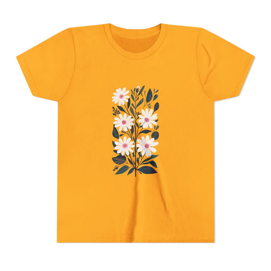 Daisy Botanical Girl's Garden Short Sleeve Tee - Nature Inspired Floral Design