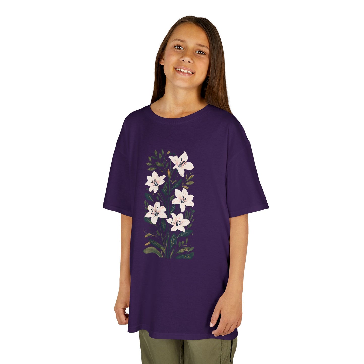 Lily Garden Party Floral Botanical Garden Tee - Cute and Comfortable Cotton Shirt