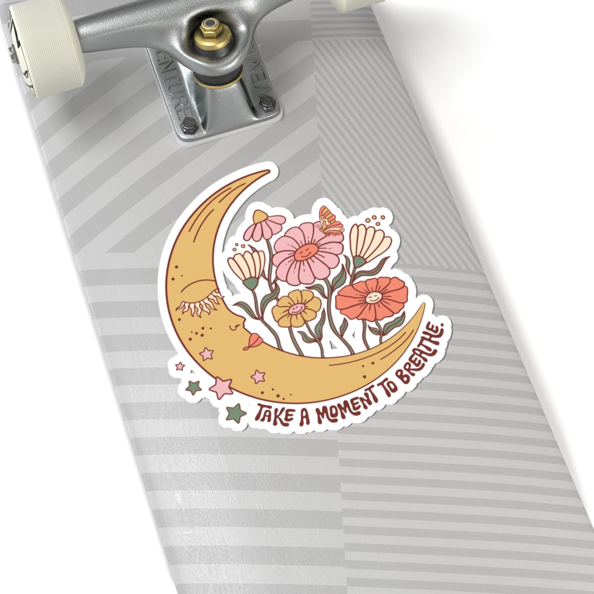 Moon & Flower Take a Moment to Breathe Sticker