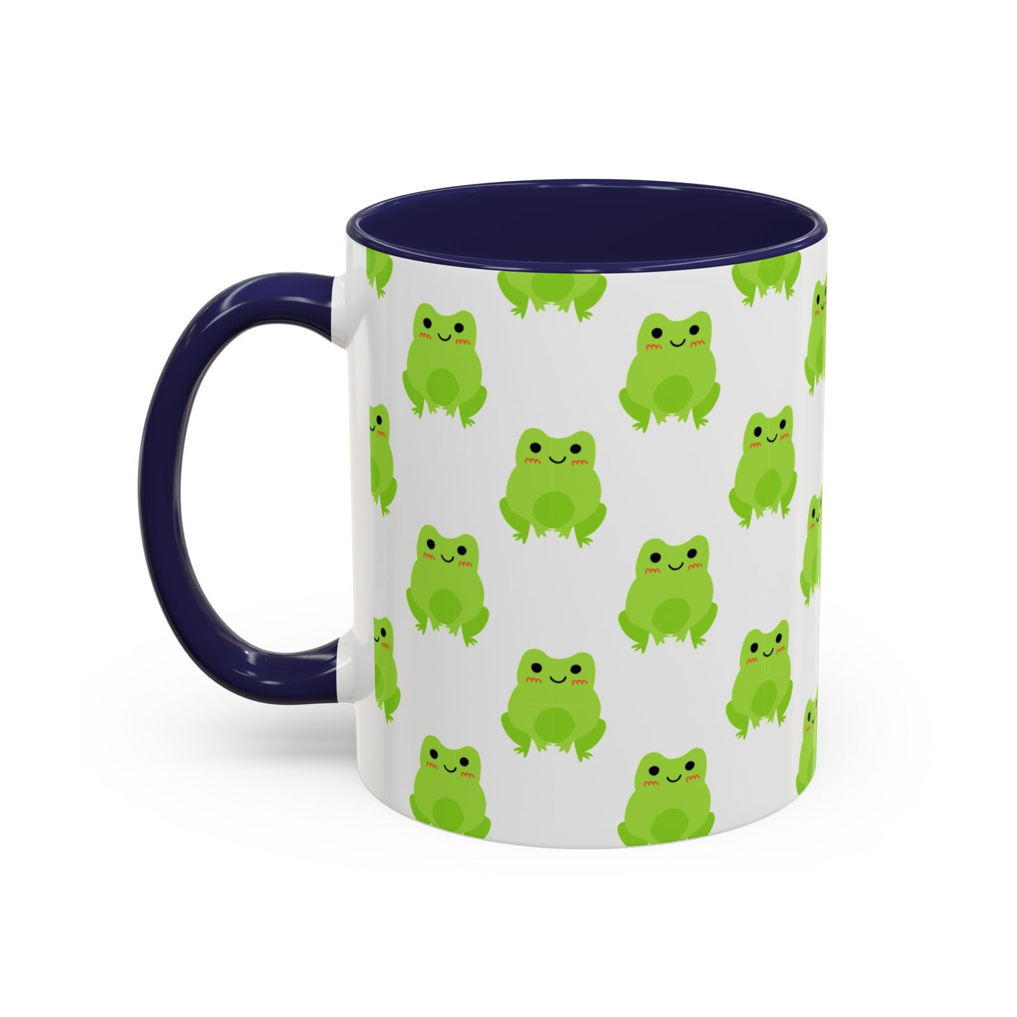 Cute Frog Pattern Coffee Mug – Fun Green Frog Design for Nature Lovers