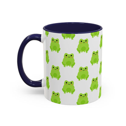 Cute Frog Pattern Coffee Mug – Fun Green Frog Design for Nature Lovers