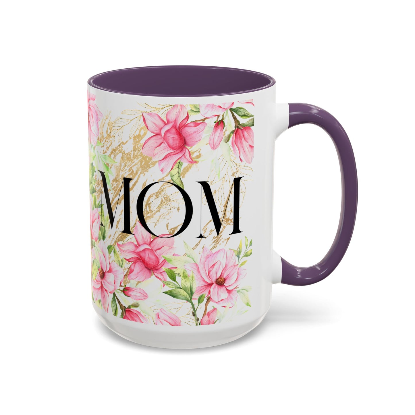Floral Mom Accent Coffee Mug - Perfect Gift for Mother's Day
