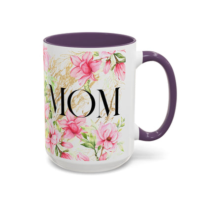 Floral Mom Accent Coffee Mug - Perfect Gift for Mother's Day