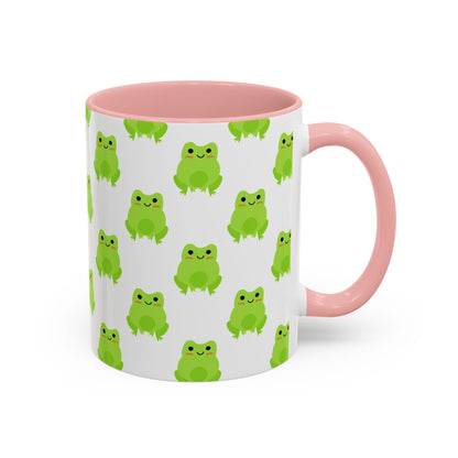 Cute Frog Pattern Coffee Mug – Fun Green Frog Design for Nature Lovers