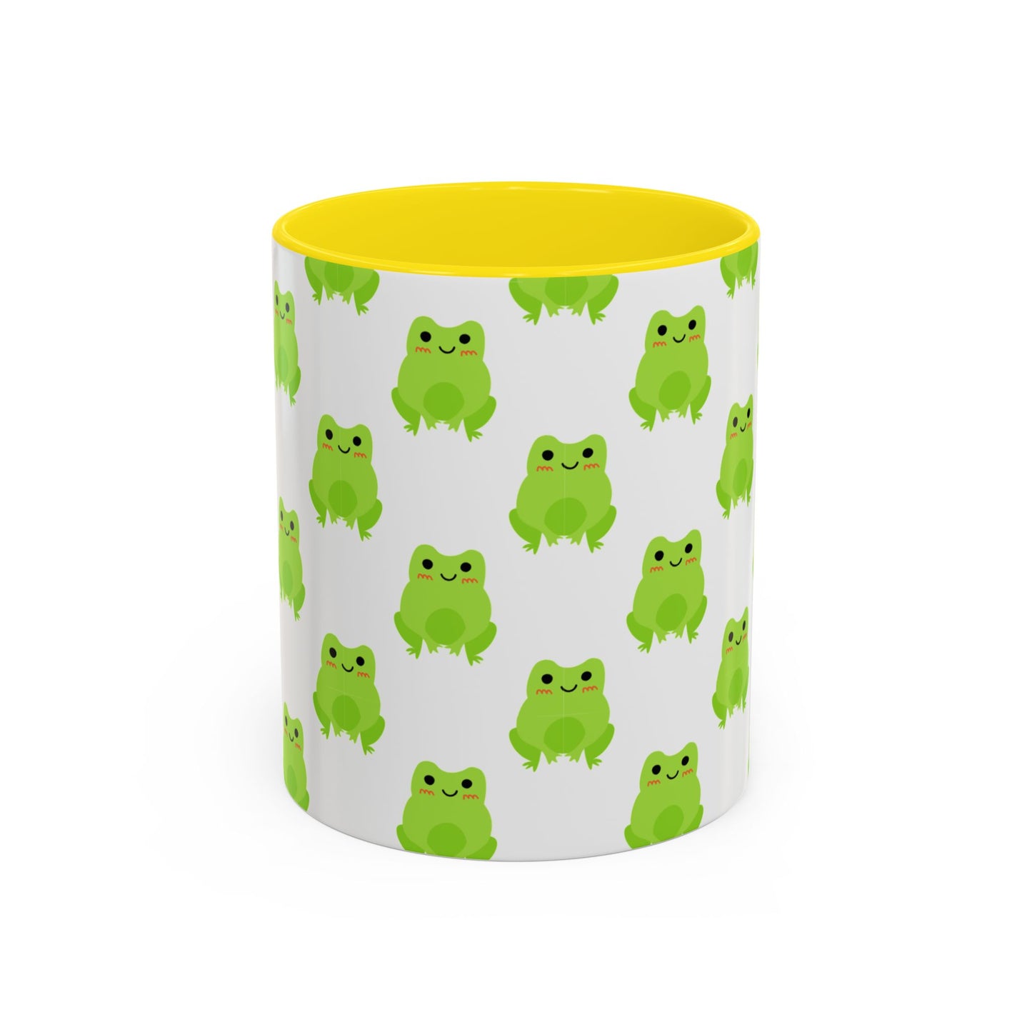 Cute Frog Pattern Coffee Mug – Fun Green Frog Design for Nature Lovers