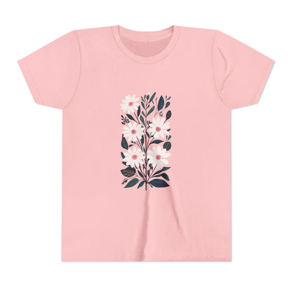 Daisy Botanical Girl's Garden Short Sleeve Tee - Nature Inspired Floral Design