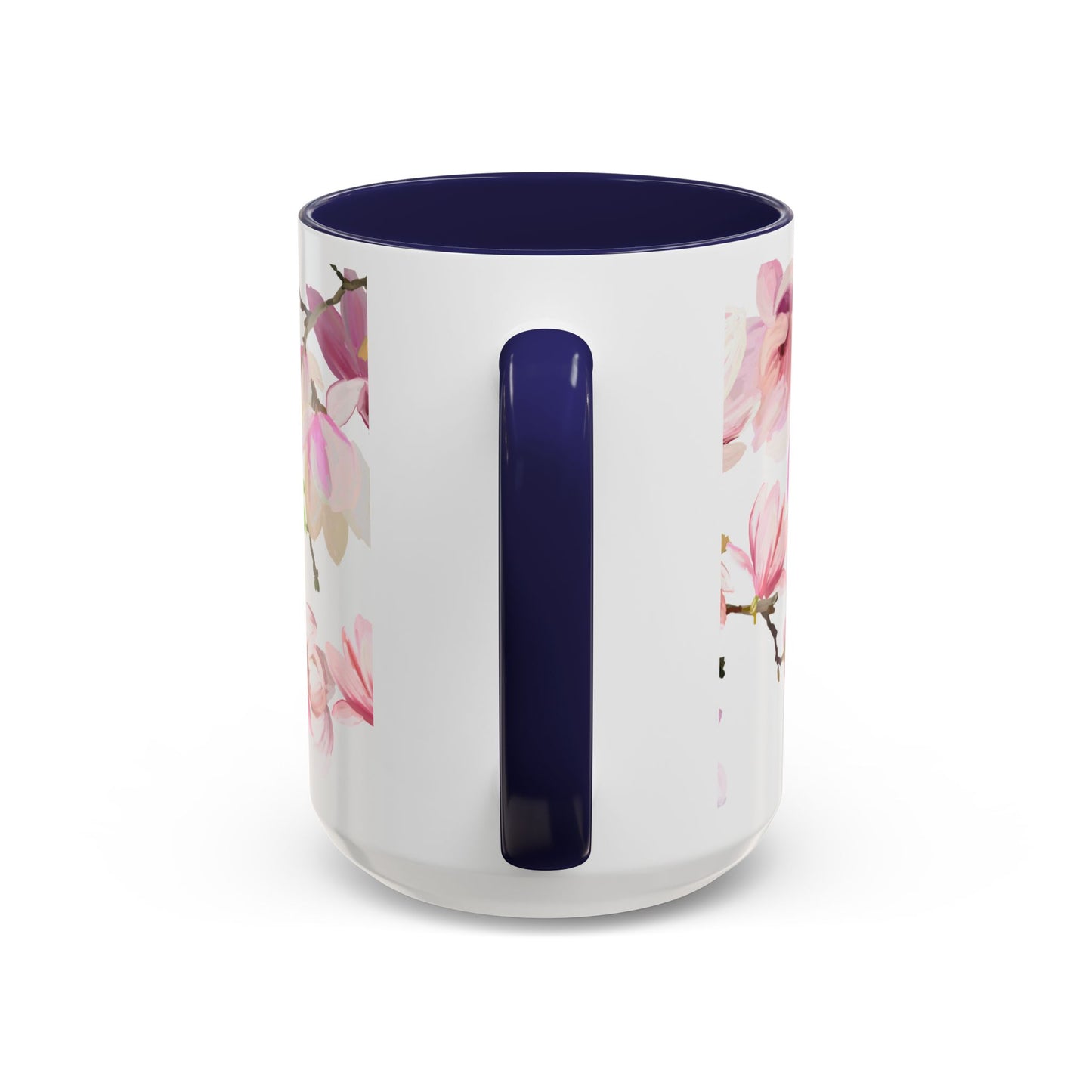 Pink Floral Accent Coffee Mug - 11oz & 15oz - Perfect Gift for Plant Lovers
