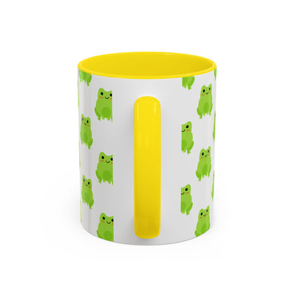 Cute Frog Pattern Coffee Mug – Fun Green Frog Design for Nature Lovers