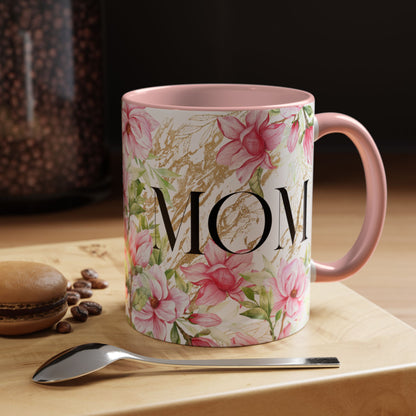 Floral Mom Accent Coffee Mug - Perfect Gift for Mother's Day