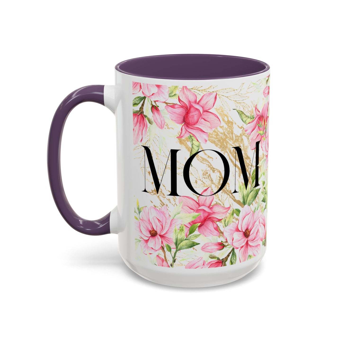 Floral Mom Accent Coffee Mug - Perfect Gift for Mother's Day