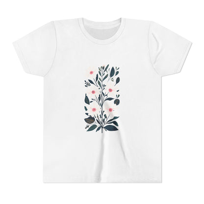 Daisy Botanical Girl's Garden Short Sleeve Tee - Nature Inspired Floral Design