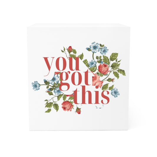 Motivational Note Cube - 'You Got This' Floral Design