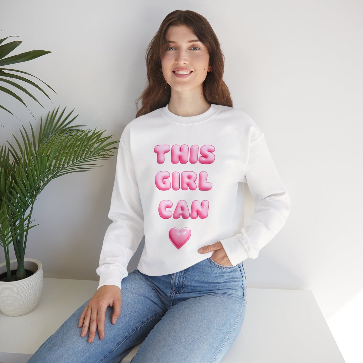 Girl Power Crewneck Sweatshirt - This Girl Can Statement