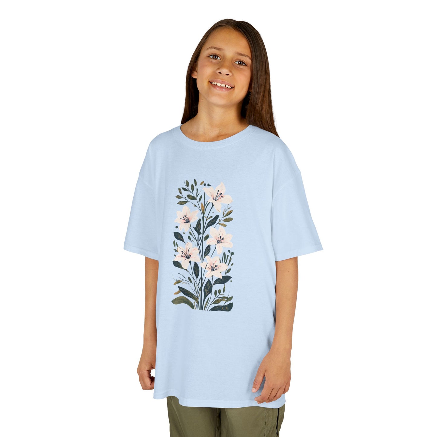Lily Garden Party Floral Botanical Garden Tee - Cute and Comfortable Cotton Shirt