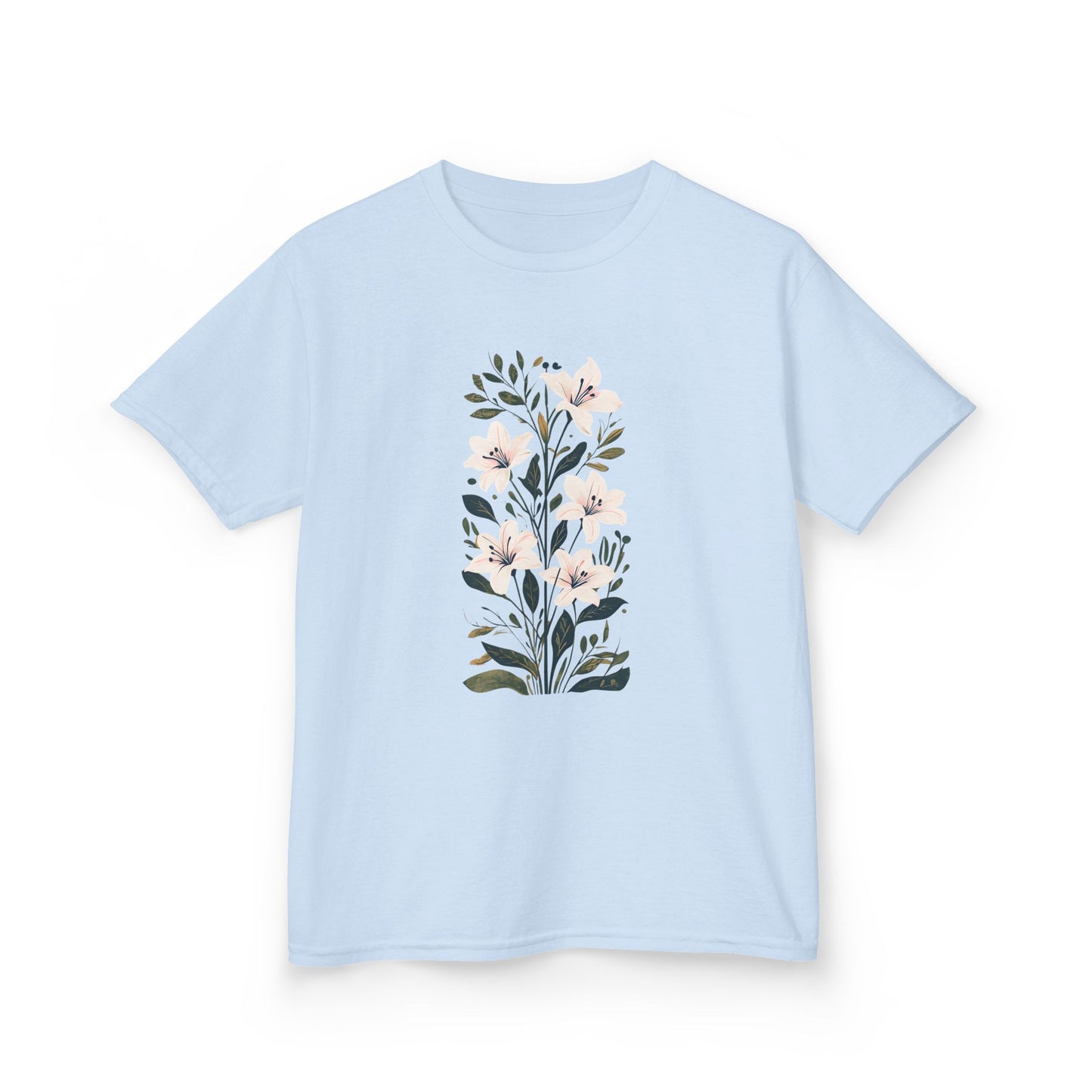 Lily Garden Party Floral Botanical Garden Tee - Cute and Comfortable Cotton Shirt