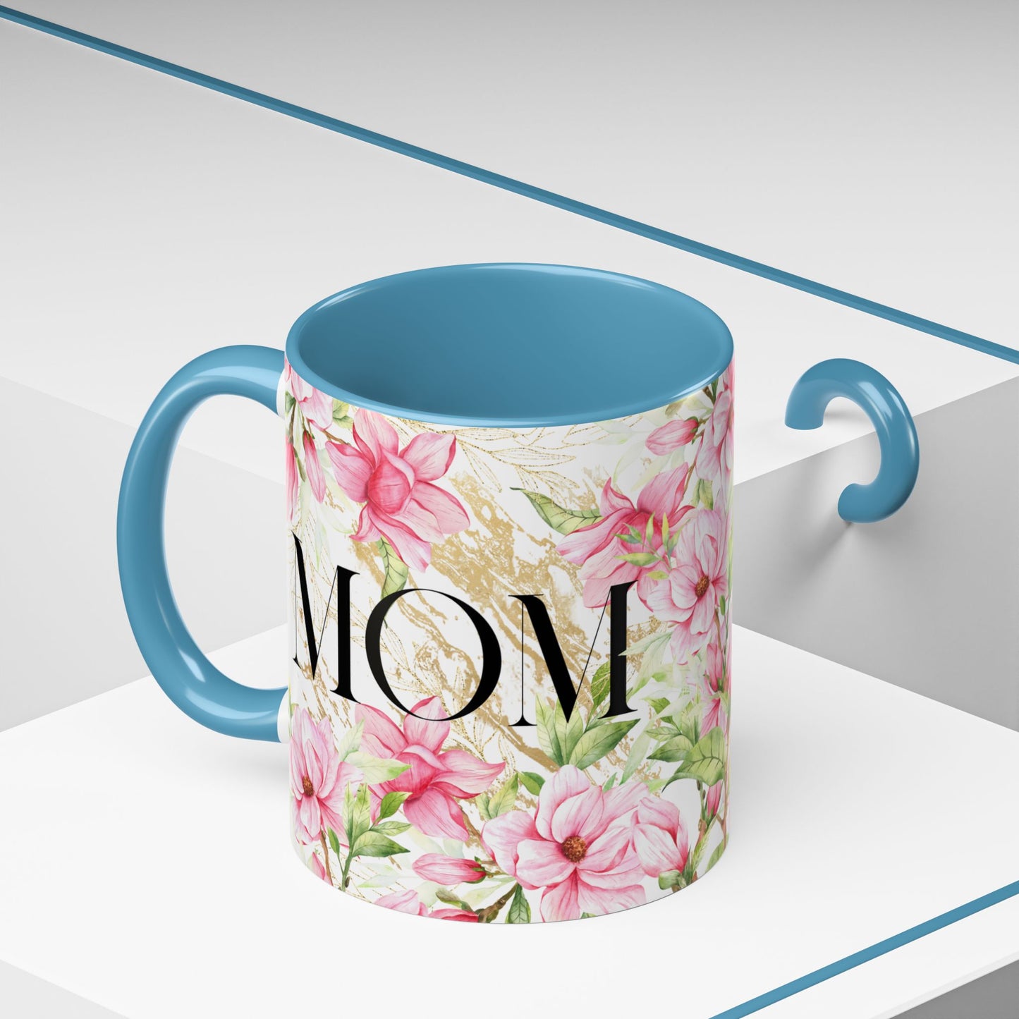 Floral Mom Accent Coffee Mug - Perfect Gift for Mother's Day