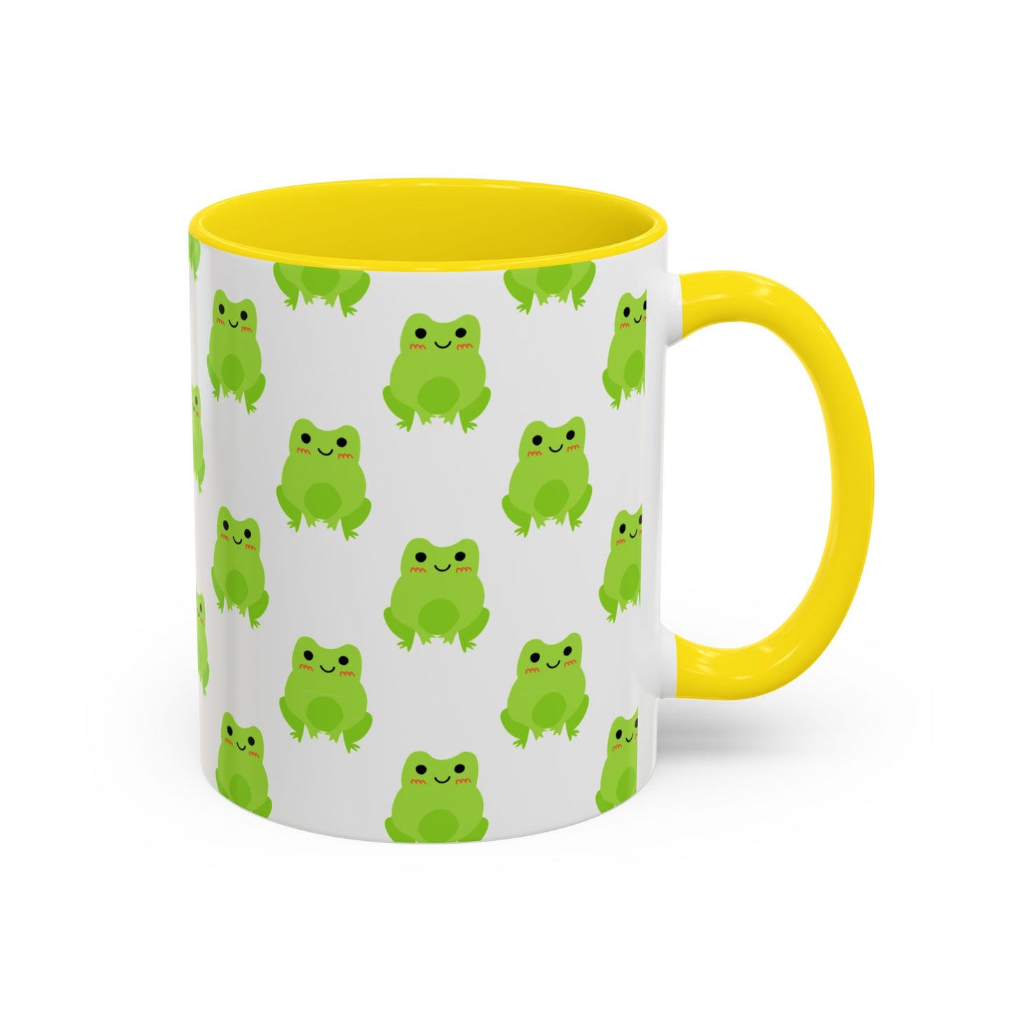 Cute Frog Pattern Coffee Mug – Fun Green Frog Design for Nature Lovers