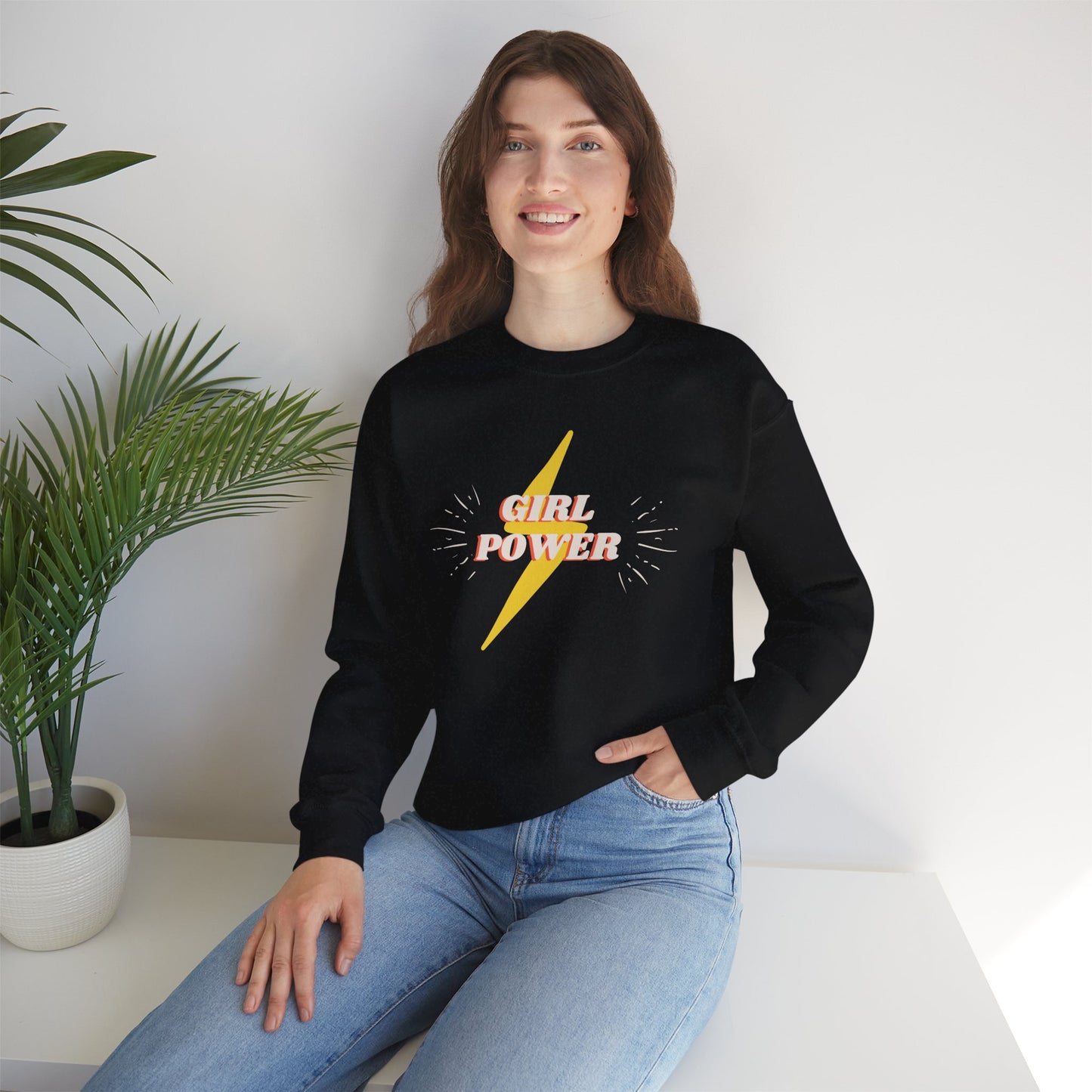 Mom's Girl Power Crewneck Sweatshirt - Cozy and Empowering Apparel