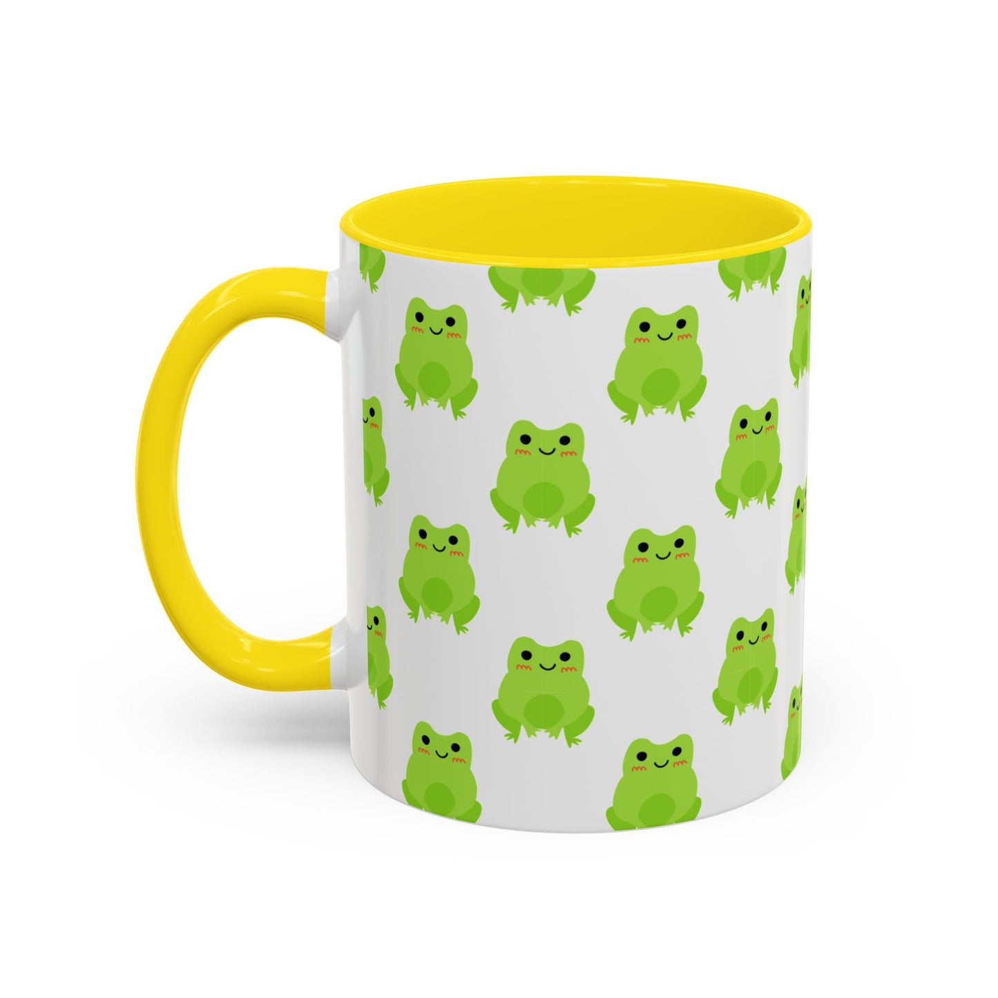 Cute Frog Pattern Coffee Mug – Fun Green Frog Design for Nature Lovers