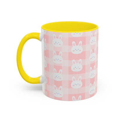 Cute Bunny Plaid Coffee Mug - Perfect for Easter and Spring Celebrations