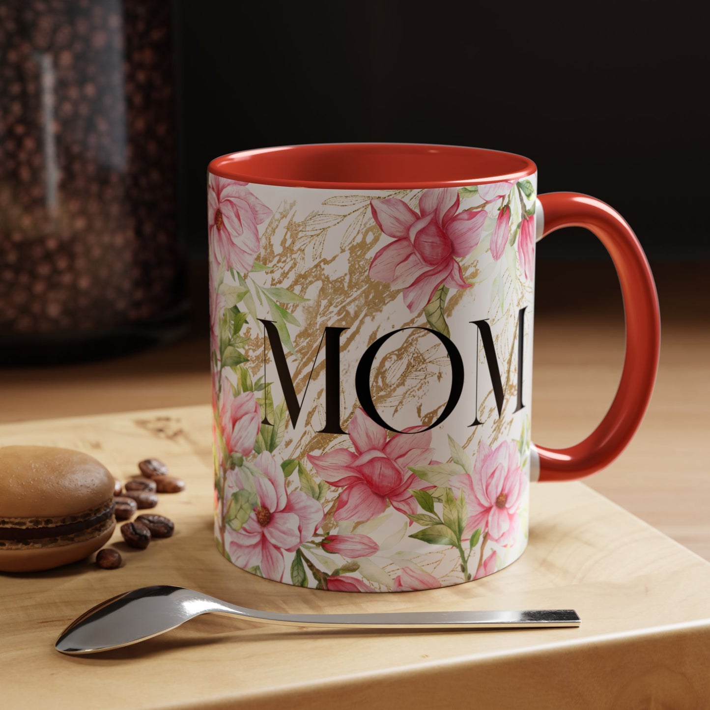 Floral Mom Accent Coffee Mug - Perfect Gift for Mother's Day