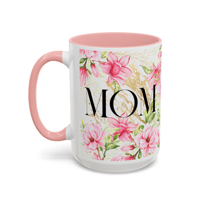 Floral Mom Accent Coffee Mug - Perfect Gift for Mother's Day