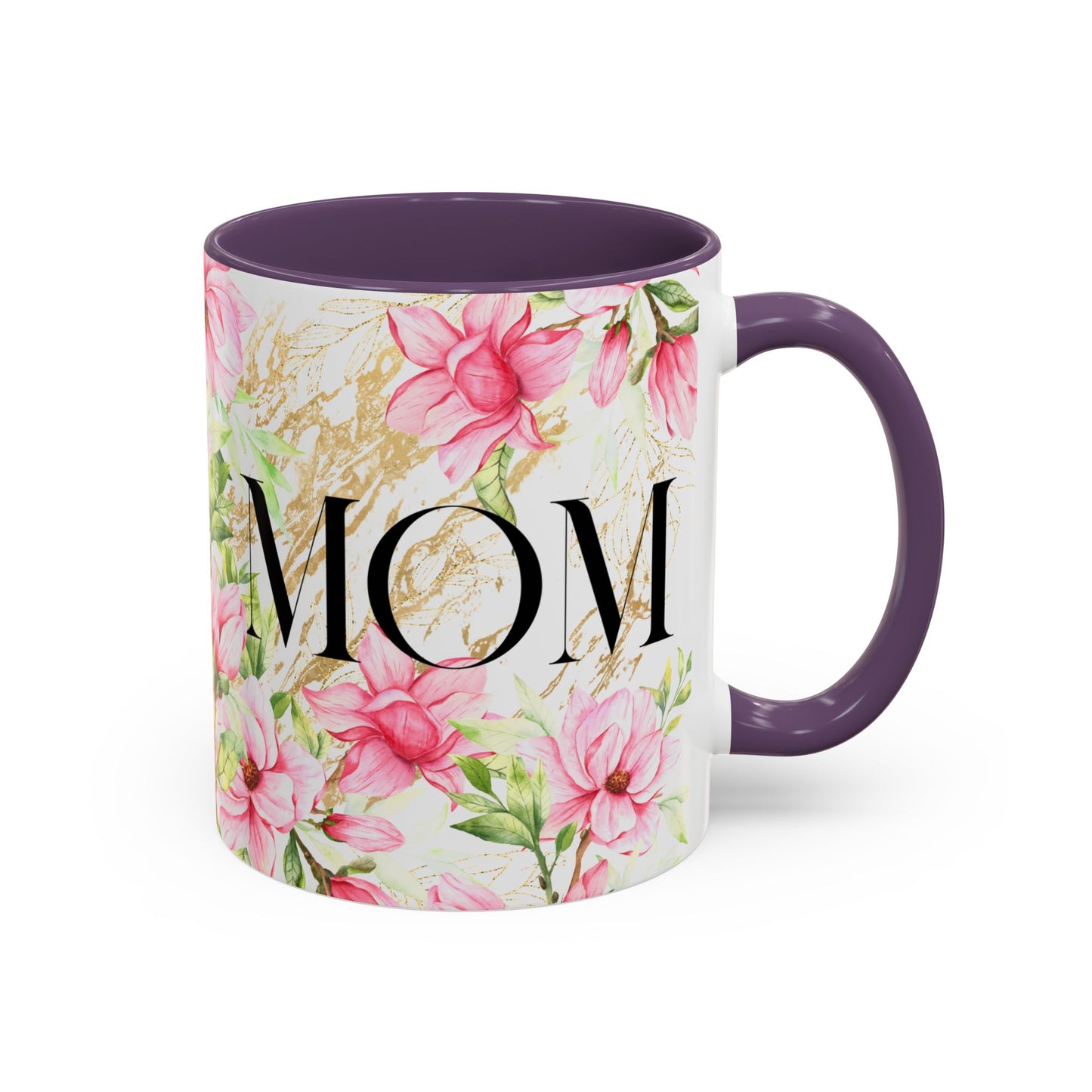 Floral Mom Accent Coffee Mug - Perfect Gift for Mother's Day