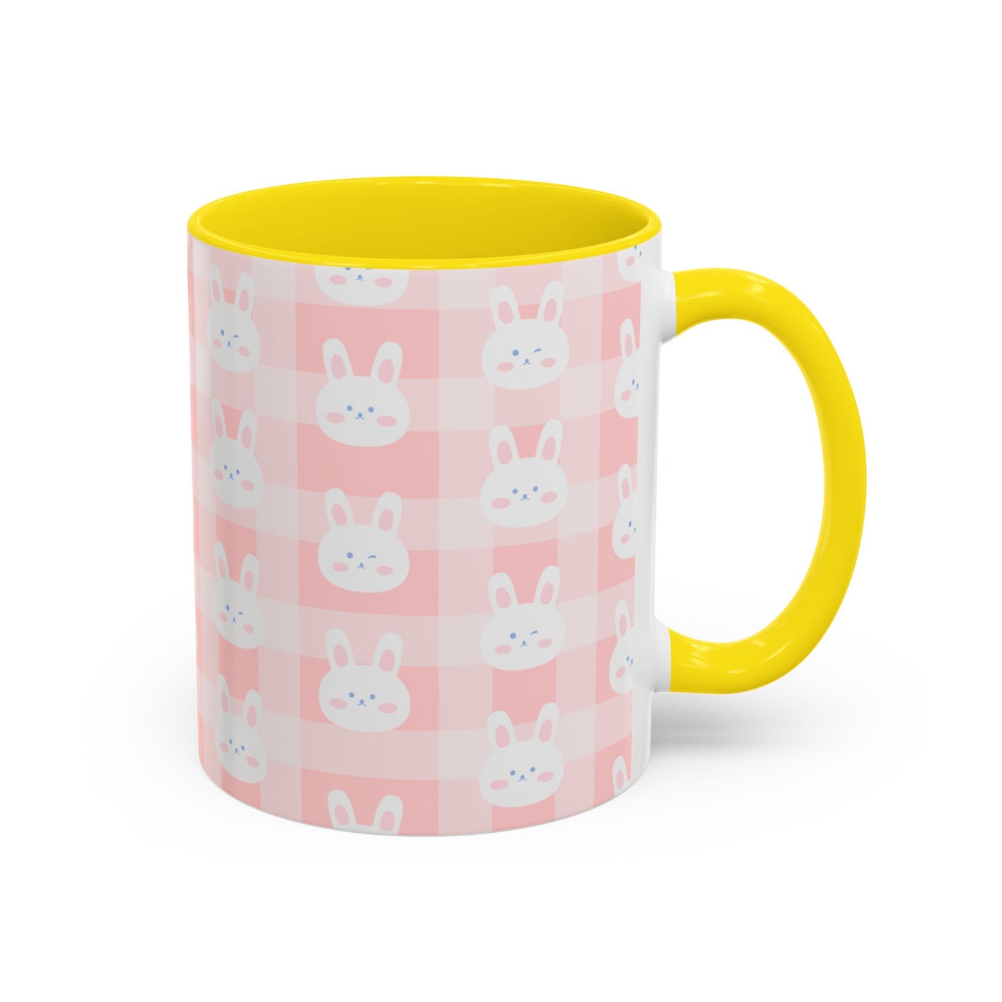 Cute Bunny Plaid Coffee Mug - Perfect for Easter and Spring Celebrations