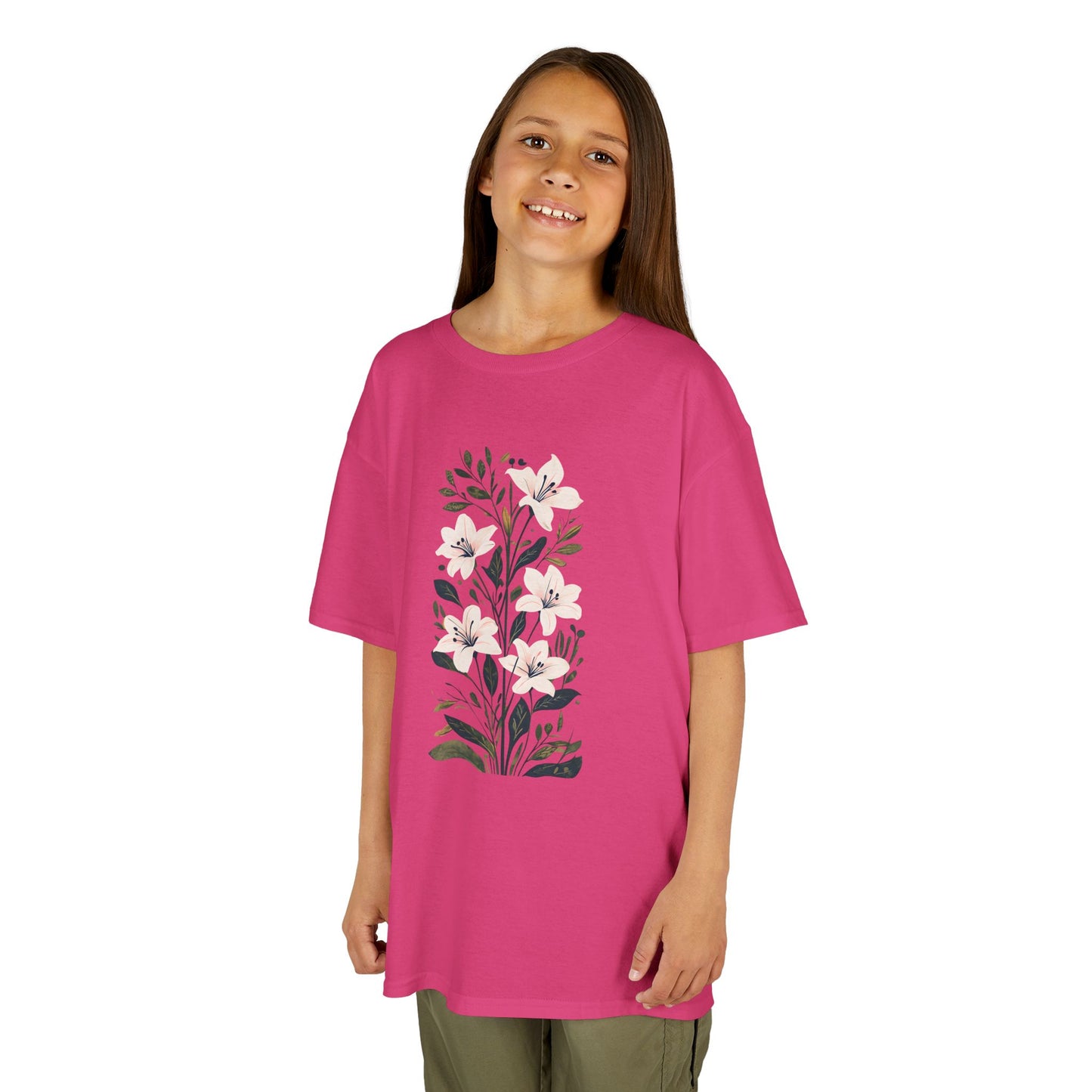 Lily Garden Party Floral Botanical Garden Tee - Cute and Comfortable Cotton Shirt