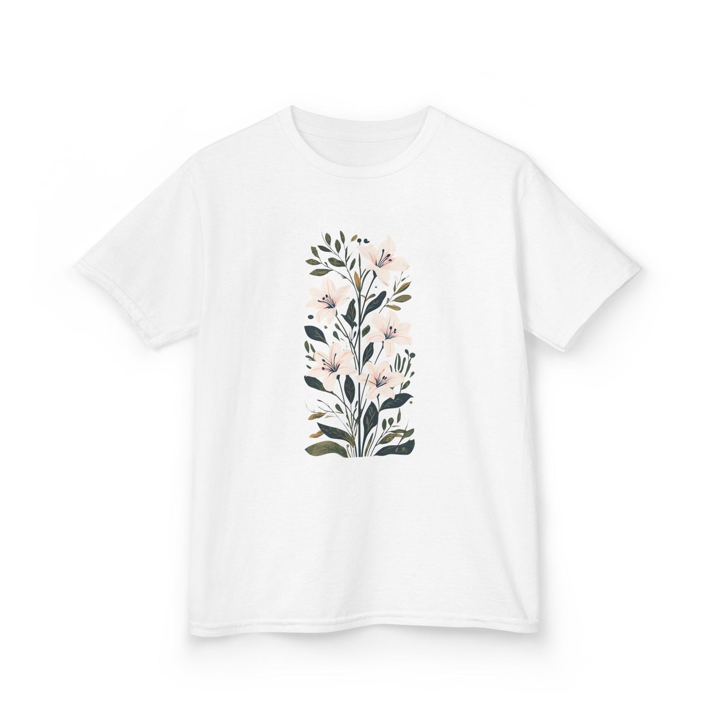 Lily Garden Party Floral Botanical Garden Tee - Cute and Comfortable Cotton Shirt