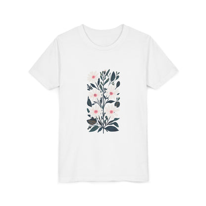 Daisy Botanical Girl's Garden Short Sleeve Tee - Nature Inspired Floral Design