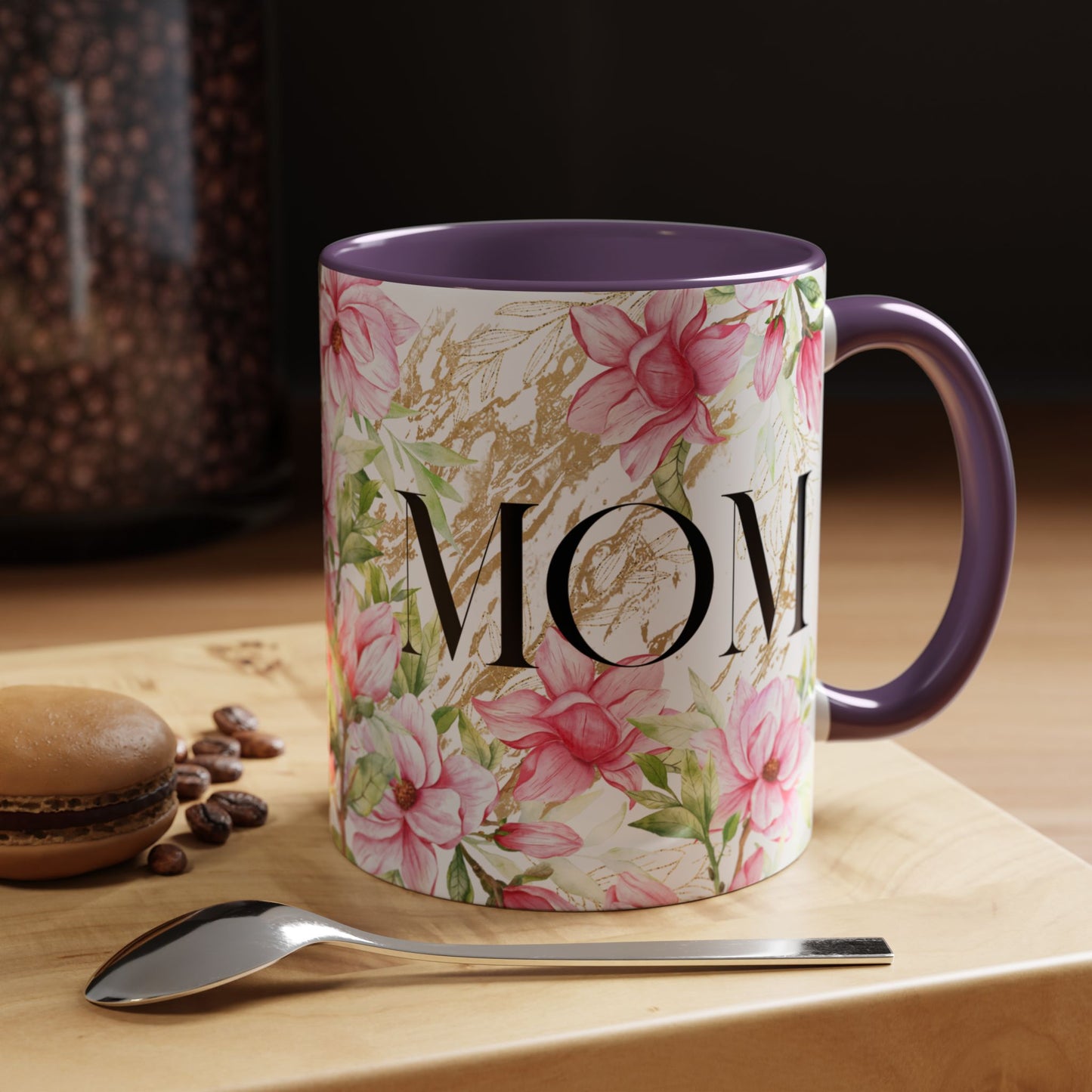 Floral Mom Accent Coffee Mug - Perfect Gift for Mother's Day