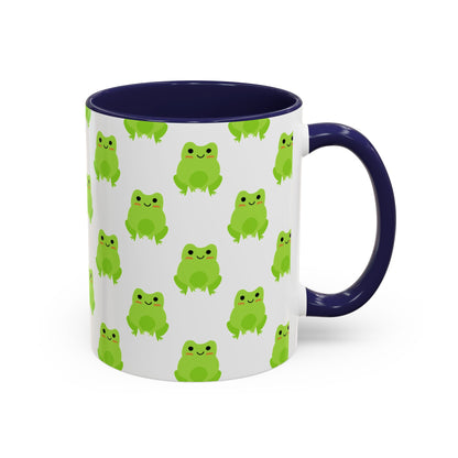 Cute Frog Pattern Coffee Mug – Fun Green Frog Design for Nature Lovers