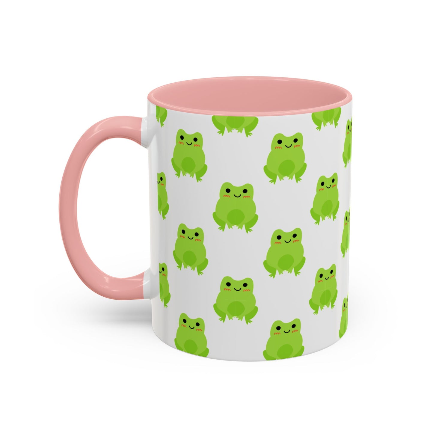 Cute Frog Pattern Coffee Mug – Fun Green Frog Design for Nature Lovers