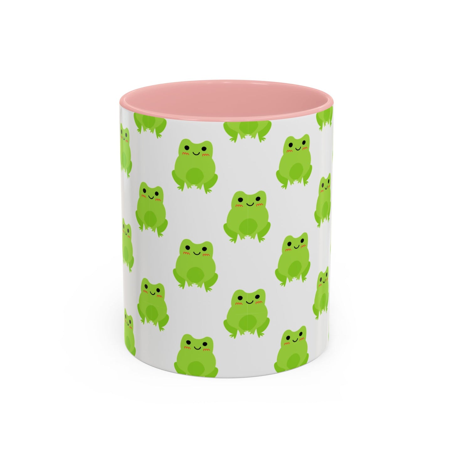 Cute Frog Pattern Coffee Mug – Fun Green Frog Design for Nature Lovers