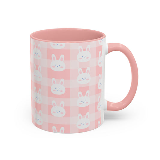 Cute Bunny Plaid Coffee Mug - Perfect for Easter and Spring Celebrations