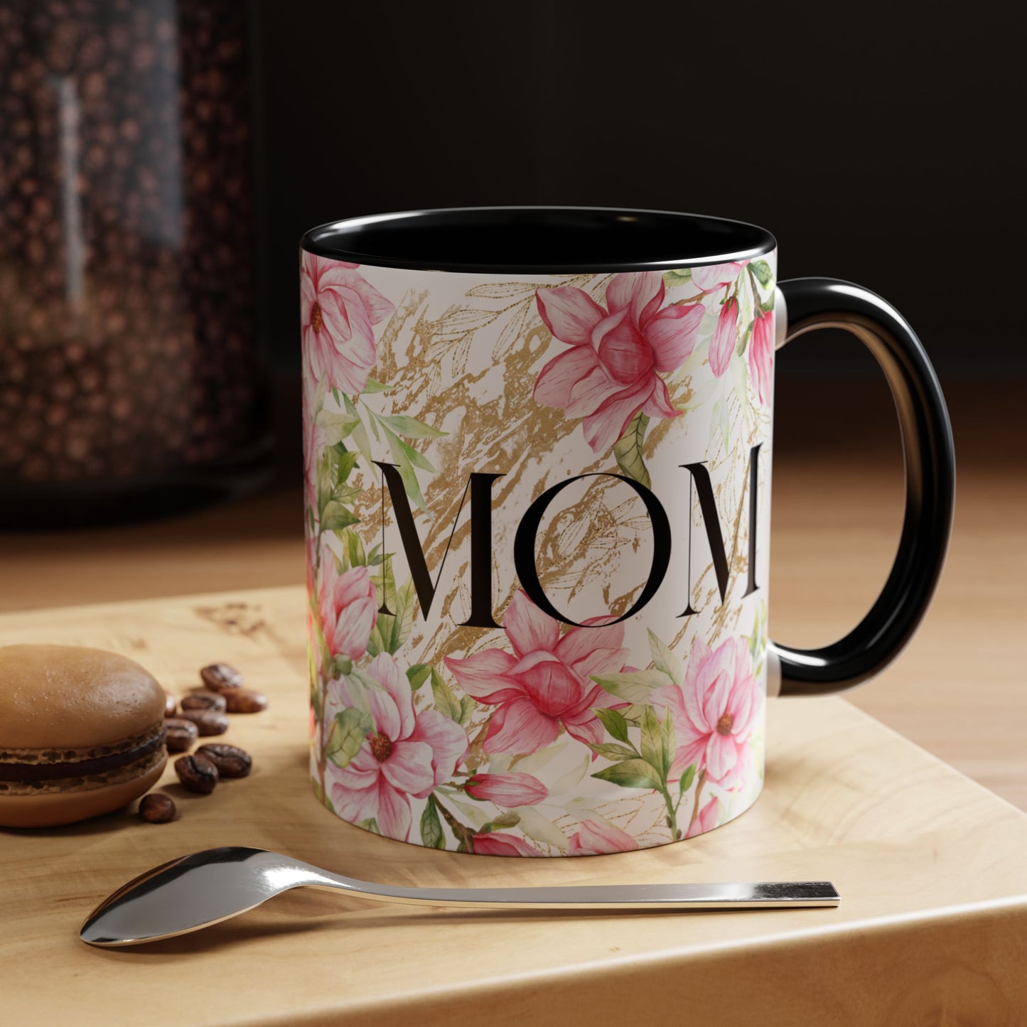 Floral Mom Accent Coffee Mug - Perfect Gift for Mother's Day