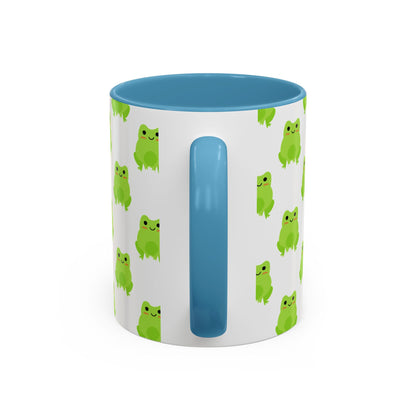 Cute Frog Pattern Coffee Mug – Fun Green Frog Design for Nature Lovers