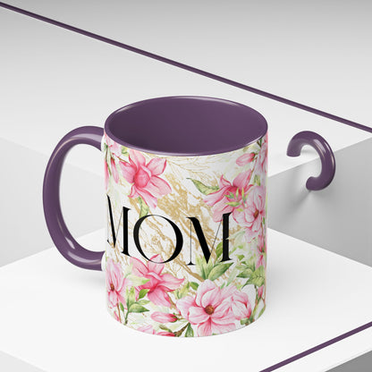 Floral Mom Accent Coffee Mug - Perfect Gift for Mother's Day