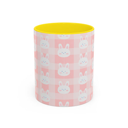 Cute Bunny Plaid Coffee Mug - Perfect for Easter and Spring Celebrations