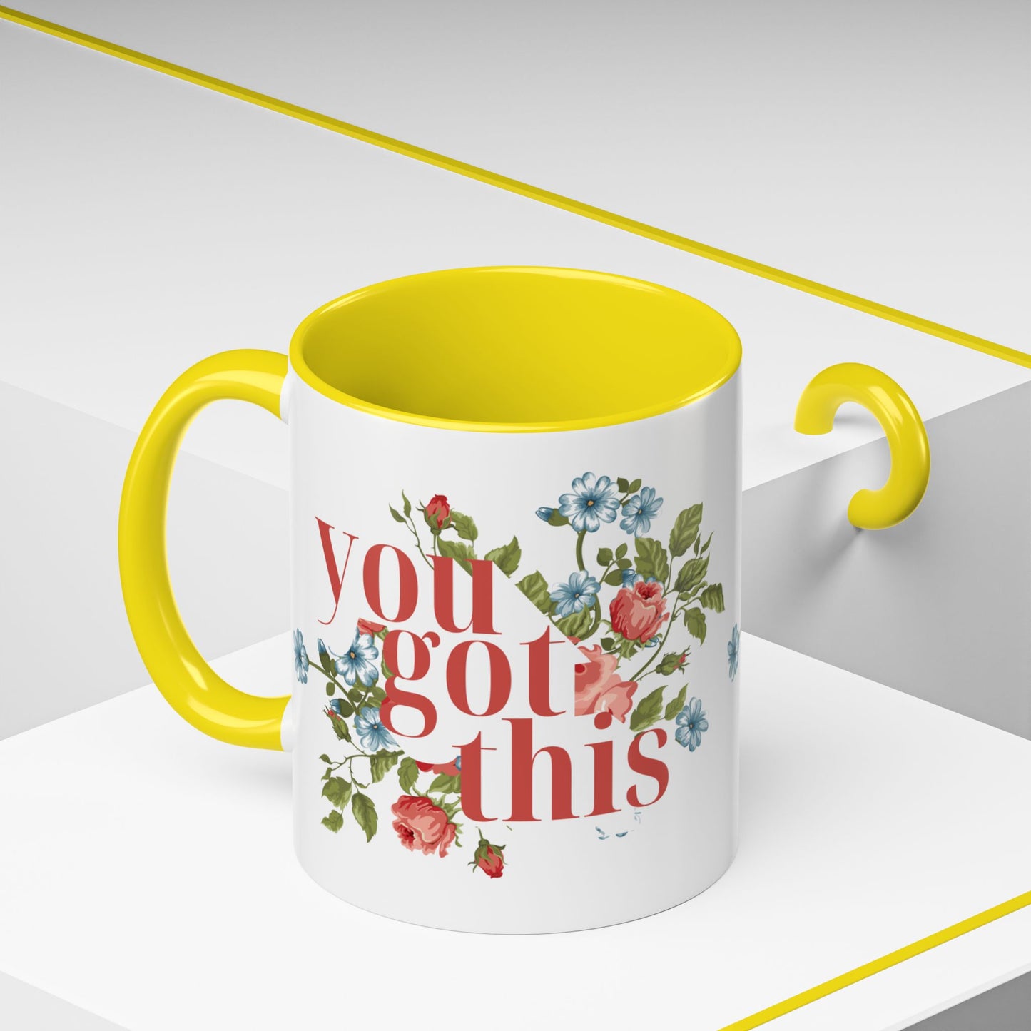 You Got This Floral Coffee Mug - 11oz & 15oz, Inspirational Gift for Friends