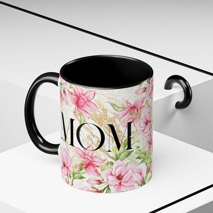 Floral Mom Accent Coffee Mug - Perfect Gift for Mother's Day