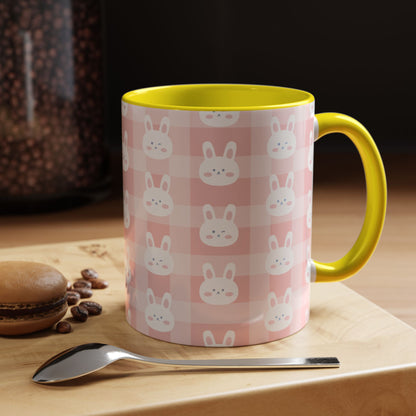 Cute Bunny Plaid Coffee Mug - Perfect for Easter and Spring Celebrations