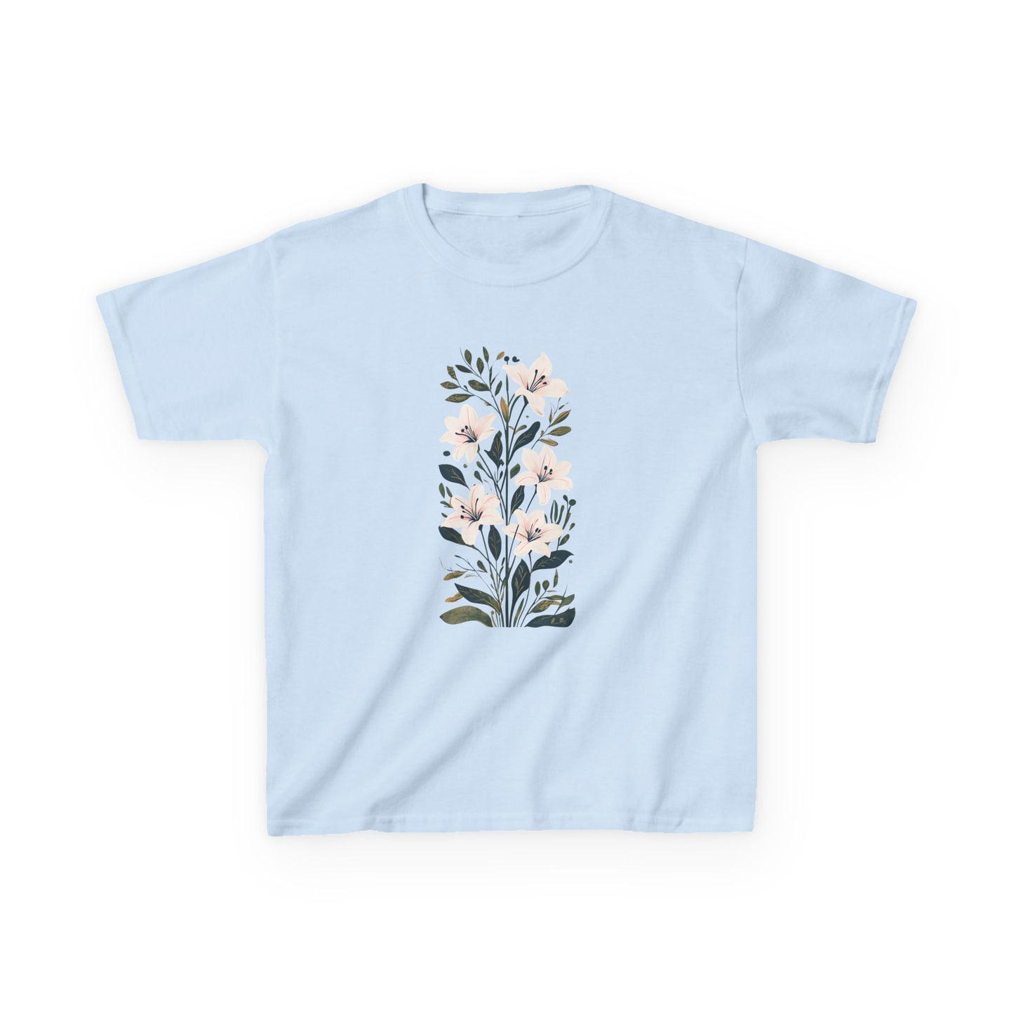 Lily Garden Party Floral Botanical Garden Tee - Cute and Comfortable Cotton Shirt
