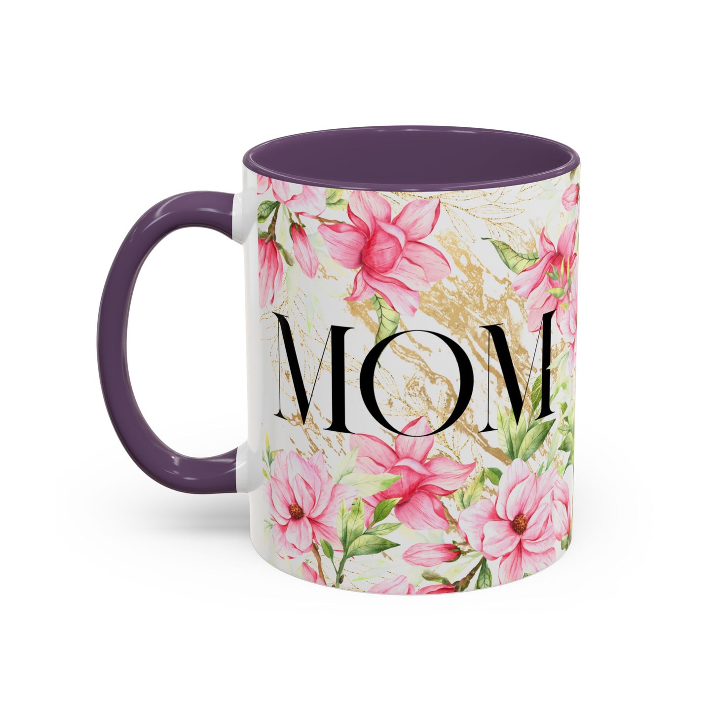 Floral Mom Accent Coffee Mug - Perfect Gift for Mother's Day