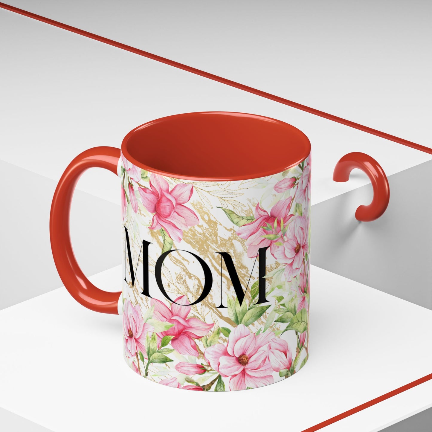 Floral Mom Accent Coffee Mug - Perfect Gift for Mother's Day